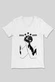 Bilek Güreşi Baskılı Unisex V Yaka Tişört - Tshirt