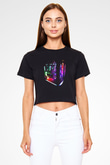 Bilgisayar programcısı Siyah Crop Top Tişört