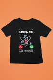 Bilim Arıyor Baskılı Unisex Siyah Çocuk Tişörtü - Tshirt