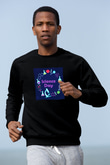 Bilim Atom Gezegen Dna Baskılı Unisex Siyah Sweatshirt