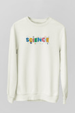 Bilim Atom Mıknatıs Baskılı Unisex Beyaz Sweatshirt