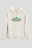 Bilim Baskılı Unisex Beyaz Hoodie