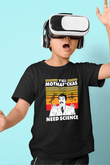 Bilim Baskılı Unisex Siyah Çocuk Tişörtü - Tshirt
