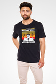 Bilim Baskılı Unisex Siyah Tişört - Tshirt