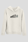 Bilim Evrim Atom Baskılı Unisex Ekru Hoodie