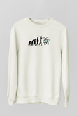 Bilim Evrim Atom Baskılı Unisex Ekru Sweatshirt