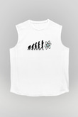 Bilim Evrim Atom Baskılı Unisex Kolsuz Beyaz Tişört - Tshirt