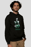Bilim İnsanları Baskılı Unisex Siyah Hoodie