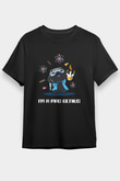 Bilim Kimya Biyoloji Baskılı Unisex Siyah Tişört - Tshirt