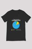 Bilim Kimya Grafik Baskılı Unisex V Yaka Siyah Tİşört - Tshirt