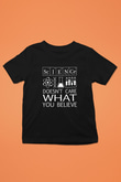 Bilim Laboratuar Araçları Baskılı Unisex Siyah Çocuk Tişörtü - Tshirt