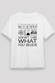 Bilim Laboratuar Araçları Baskılı Unisex Beyaz Tişört - Tshirt