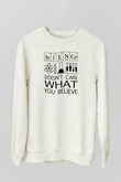 Bilim Laboratuar Araçları Baskılı Unisex Ekru Sweatshirt