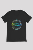 Bilim Öğretmeni Baskılı Unisex V Yaka Siyah Tİşört - Tshirt