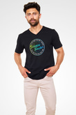 Bilim Öğretmeni Baskılı Unisex V Yaka Siyah Tİşört - Tshirt