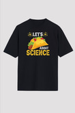 Bilim Sandviç Baskılı Unisex Oversize Tişört - Tshirt