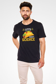 Bilim Sandviç Baskılı Unisex Siyah Tişört - Tshirt