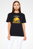 Bilim Sandviç Baskılı Unisex Siyah Tişört - Tshirt
