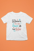 Bilim Sihir Baskılı Unisex Beyaz Çocuk Tişörtü - Tshirt