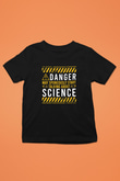 Bilim Tehlikeli Baskılı Unisex Siyah Çocuk Tişörtü - Tshirt