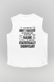 Bilim Yazı Baskılı Unisex Kolsuz Beyaz Tişört - Tshirt