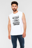 Bilim Yazı Baskılı Unisex Kolsuz Beyaz Tişört - Tshirt