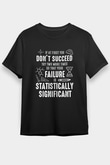 Bilim Yazı Baskılı Unisex Siyah Tişört - Tshirt