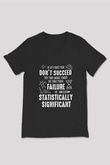 Bilim Yazı Baskılı Unisex V Yaka Siyah Tİşört - Tshirt