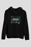 Bilimin Tüm Dalları Semboller Baskılı Unisex Siyah Hoodie