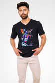 Bill and Ted's Excellent Adventure Siyah Unisex  V Yaka Tişört