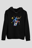 Bill and Ted's Excellent Adventure Siyah Unisex Kapüşonlu Sweatshirt