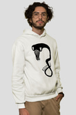 Billie Eilish Baskılı Beyaz Unisex Kapüşonlu Sweatshirt