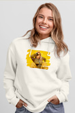 Billie Eilish Baskılı Beyaz Unisex Kapüşonlu Sweatshirt