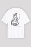 Billie Eilish Baskılı Beyaz Unisex Oversize Tişört - Tshirt
