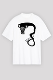 Billie Eilish Baskılı Beyaz Unisex Oversize Tişört - Tshirt