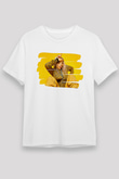 Billie Eilish Baskılı Unisex Beyaz Tişört - Tshirt