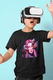 Billie Eilish Baskılı Unisex Siyah Çocuk Tişört - Tshirt