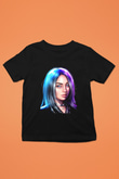 Billie Eilish Baskılı Unisex Siyah Çocuk Tişört - Tshirt