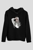 Billie Eilish Baskılı Unisex Siyah Hoodie