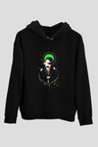 Billie Eilish Baskılı Unisex Siyah Hoodie