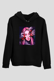 Billie Eilish Baskılı Unisex Siyah Hoodie