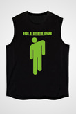 Billie Eilish Baskılı Unisex Siyah Kolsuz Tişört - Tshirt