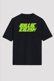 Billie Eilish Baskılı Unisex Siyah Oversize Tişört - Tshirt