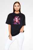 Billie Eilish Baskılı Unisex Siyah Oversize Tişört - Tshirt