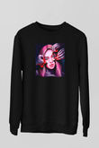Billie Eilish Baskılı Unisex Siyah Sweatshirt