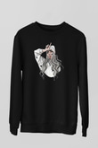 Billie Eilish Baskılı Unisex Siyah Sweatshirt