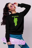 Billie Eilish Baskılı Unisex Siyah Sweatshirt