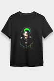 Billie Eilish Baskılı Unisex Siyah Tişört - Tshirt