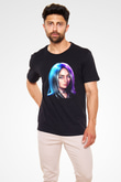 Billie Eilish Baskılı Unisex Siyah Tişört - Tshirt