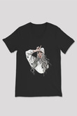 Billie Eilish Baskılı Unisex Siyah V Yaka Tişört - Tshirt